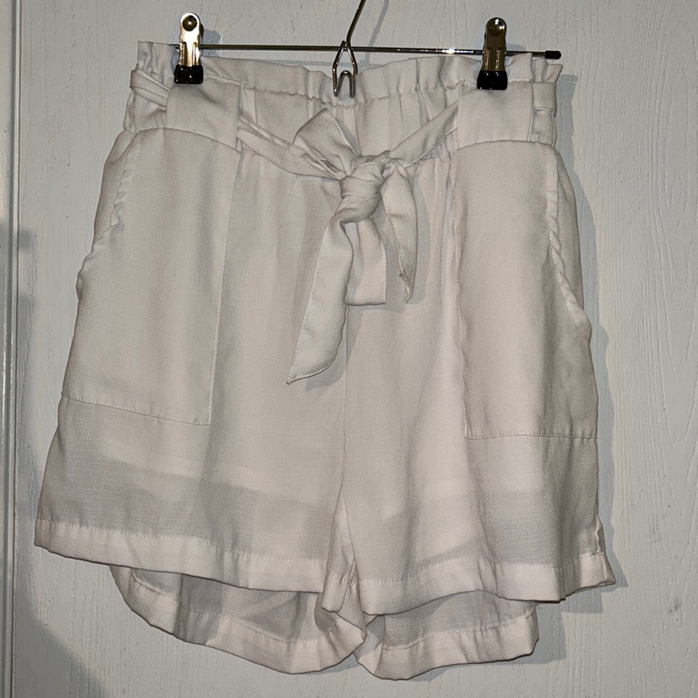 White, High Waisted Shorts